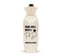 Graduation Wine Gift Bag for Graduates Best Friend Phd Congratulations Gift for Girlfriend Boyfriend Phd Graduation Gift for Him Her Pairs Well With Phd Wine Bag for Phd Graduates Women Men