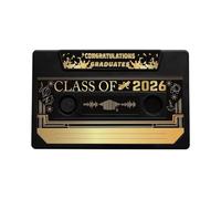 Graduation Year 2026 Audio Tape with Voice Recording Guest Book Luminous LED Graduate Hat Includes Puzzle Card - 3 Seconds Recording Memory for Celebration Ceremony (B, One Size)