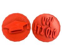 Graduation You did it! Cake Cupcake Cookie Stamp Embosser for Icing Fondant Grad Party Exam Pass Well Done Congrats 2-Pack