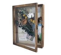 GraduationMall 11"x14"(28x36cm) Wood Shadow Box Frame Door Display Case with Linen Back,Wedding Memorabilia Bouquet Medals Photos Memory Box for Keepsakes