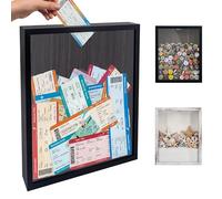 GraduationMall 11x14 Shadow Box Frame with Slot,Wine Cork Ticket Stub Shells Memory Box,Top Loading Display Case Memento Keepsake Storage Box Black