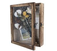GraduationMall 8"x10"(20x25cm) Wood Shadow Box Frame Door Display Case with Linen Back,Wedding Memorabilia Bouquet Medals Photos Memory Box for Keepsakes