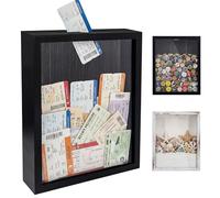 GraduationMall 8x10 Shadow Box Frame with Slot,Wine Cork Ticket Stub Shells Memory Box,Top Loading Display Case Memento Keepsake Storage Box Black