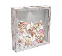 GraduationMall 8x8 Shadow Box Frame with Slot,Wine Cork Ticket Stub Shells Memory Box,Top Loading Display Case Memento Keepsake Storage Box White