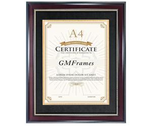 GraduationMall A4/11x14 Certificate Frame with with Gold Beaded Black Mount Picture Frame Diploma Holder Photo Frames for Wall Tabletop