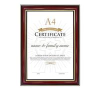 GraduationMall A4 Certificate Frame Diploma Frame Document Picture Holder Solid Wood Real Glass for Wall Tabletop Display Cherry