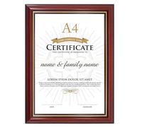 GraduationMall A4 Certificate Frame with Gold Trim Real Glass Picture Photo Frame Diploma Holder for Wall Tabletop Display