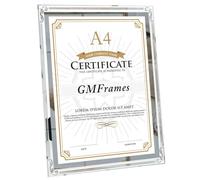 GraduationMall A4 Glass Photo Frame Certificate Frame Diploma Frames Document Picture Holder,Wall & Tabletop Display Sliver