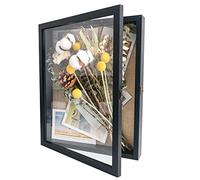 GraduationMall Black 11"x14"(28x36cm) Shadow Box Frame Door Display Case with Linen Back,Wedding Memorabilia Bouquet Medals Photos Memory Box for Keepsakes