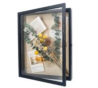 GraduationMall Black 13"x16"(33x40cm) Shadow Box Frame Door Display Case with Linen Back,Wedding Memorabilia Bouquet Medals Photos Memory Box for Keepsakes