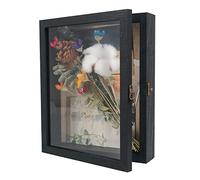GraduationMall Black 8"x10"(20x25cm) Shadow Box Frame Door Display Case with Linen Back,Wedding Memorabilia Bouquet Medals Photos Memory Box for Keepsakes