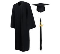 GraduationMall Graduation Gown and Cap for Adults 2026 Year Charm Unisex Matte University Bachelor High School Black XL Plus(6'0"-6'2") 57FF