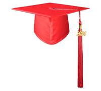 GraduationMall Graduation Hat for Adult 2026 Bachelor Cap Motorboard Hat for High School University Graduation Cap - Red