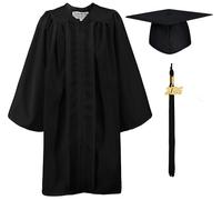GraduationMall Matte Nursery Graduation Cap and Gown for Kids with 2026 Tassel Kindergarten Preschool Graduation Hat Black 36(131-138cm)