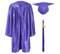 GraduationMall Preschool Children's Graduation Cap and Gown,2025 Shiny Nursery Graduation Outfit for Kids Purple 30(115-122cm)