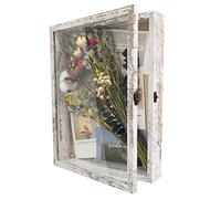 GraduationMall White 11"x14"(28x36cm) Shadow Box Frame Door Display Case with Linen Back,Wedding Memorabilia Bouquet Medals Photos Memory Box for Keepsakes