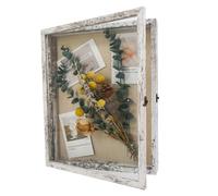 GraduationMall White 13"x16"(33x40cm) Shadow Box Frame Door Display Case with Linen Back,Wedding Memorabilia Bouquet Medals Photos Memory Box for Keepsakes