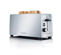 Graef 4 Slice Stainless Steel Toaster with Cool to Touch Heat Insulated Housing, Warming Rack, Bun Attachment, Cable Rewind, Extra Lift for Toast Removal, Defrost and Stop Button