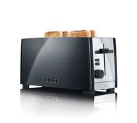 Graef 4 Slice Black Toaster, Cool to Touch Heat Insulated Housing, Warming Rack, Bun Attachment, Cable Rewind, Extra Lift for Toast Removal, Defrost & Stop Button .T0102
