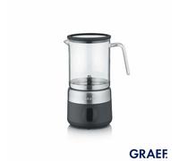 Graef Ms802Uki Milk Frother Black, 5 Programs, Glass Jug, Barista-Quality Foam, Touchscreen, Dishwasher Safe, Auto Shut-Off