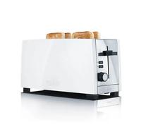 Graef 4 Slice White Toaster, Cool to Touch Heat Insulated Housing, Warming Rack, Bun Attachment, Cable Rewind, Extra Lift for Toast Removal, Defrost & Stop Button. T0101