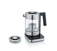 1L Premium Glass Kettle & Tea Maker, 5 Settings, Filter Coffee Function, Overheat Protection Graef Silver One Size