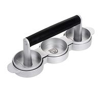 GRÄWE Hamburger press for 3 mini burger patties, 3 mini burger press made of cast aluminium with non-stick coating and 60 sheets of baking paper