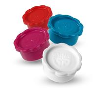 GRÄWE Lids for Sodastream glass bottles Penguin and Crystal, set of 4 bottle lids, absolutely tight seal, glass bottle lid in red, white, pink, turquoise