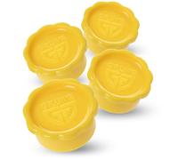 GRÄWE Lids for Sodastream Glass Bottles Penguin and Crystal, Set of 4 Bottle Lids, Completely Tight Lid, Yellow