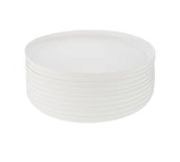 GRÄWE Linea Plastic Plates Diameter 25 cm, Pack of 10, White, Unbreakable PP Crockery, Dishwasher Safe up to 50 °C, Microwavable, Camping, Picnic, Outdoor