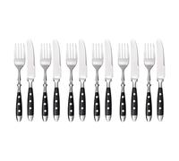 GRÄWE Nuremberg Dessert Cutlery Set 12 Pieces for 6 People Stainless Steel with Black Handles