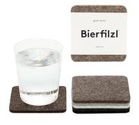 Graf Lantz Bierfilzl 100% Merino Wool Moisture Wicking, Absorbent Felt Coasters, Square, Multi-Color Set of 6, Earth