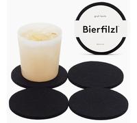 Graf Lantz - Bierfilzl Felt Coasters - Round - 100% Merino Wool - Moisture Wicking - Heat Resistant - Sustainable - Home Decor - Bar Decor - Housewarming Gift - 4 Coaster Set - 4" Circles - Black
