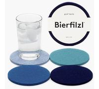 Graf Lantz - Bierfilzl Felt Coasters - Round - 100% Merino Wool - Moisture Wicking - Heat Resistant - Sustainable - Home Decor - Bar Decor - Housewarming Gift - 4 Coaster Set - 4" Circles - Ocean