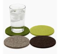 Graf Lantz - Bierfilzl Felt Coasters - Round - 100% Merino Wool - Moisture Wicking - Heat Resistant - Sustainable - Home Decor - Bar Decor - Housewarming Gift - 4 Coaster Set - 4" Circles - Forest