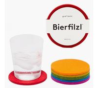 Graf Lantz - Bierfilzl Felt Coasters - Round - 100% Merino Wool - Moisture Wicking - Heat Resistant - Sustainable - Home Decor - Bar Decor - Housewarming Gift - 6 Coaster Set - 4" Circles - Rainbow