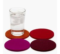 Graf Lantz - Bierfilzl Merino Wool Round Coasters Set of 4 - Bordeaux (4" Circles) - Absorbs 30% of Weight - German Wool - Heat Resistant, Sustainable, & Reusable - Home Decor & Coffee Table Decor
