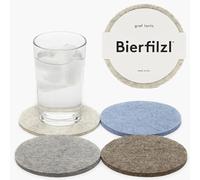 Graf Lantz - Bierfilzl Felt Coasters - Round - 100% Merino Wool - Moisture Wicking - Heat Resistant - Sustainable - Home Decor - Bar Decor - Housewarming Gift - 4 Coaster Set - 4" Circles -Cobblestone