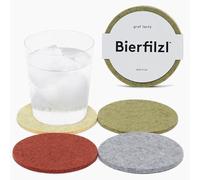 Graf Lantz - Bierfilzl Felt Coasters - Round - 100% Merino Wool - Moisture Wicking - Heat Resistant - Sustainable - Home Decor - Bar Decor - Housewarming Gift - 4 Coaster Set - 4" Circles - Ikebana