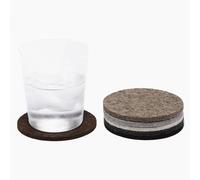 Graf Lantz - Bierfilzl Merino Wool Round Coasters Set of 6 - Earth (4" Circles) - Absorbs 30% of Weight - German Wool - Heat Resistant, Sustainable, & Reusable - Home Decor & Coffee Table Decor