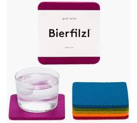 Graf Lantz - Bierfilzl Merino Wool Square Coasters Set of 6 - Rainbow (4"x4"x5mm) - Absorbs 30% of Weight, Natural German Wool - Heat Resistant, Sustainable, Reusable - Home Decor & Coffee Table Decor