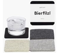 Graf Lantz Coasters - Multi-Color Set of 4-100% Merino Wool Felt - Water-Wicking, Stain-Resistant, Absorbent (Noir)