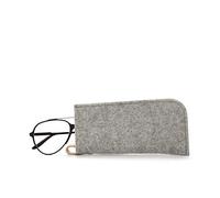 Graf Lantz Eyeglass Sleeve - 100% Merino Wool and Leather - Protective, Scratch Free Material, Granite, One size fits most