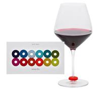 Graf Lantz Wine-O's Wine Glass Identifier - 12 Piece - Round 100% Merino Wool - Eliminate Unknown Glass Syndrome (Rainbow)