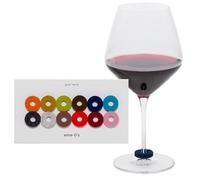 Graf Lantz Wine-O's Wine Glass Markers, 12 Count, Round, 100% Merino Wool, Midcentury Mix, Eliminate Unknown Glass Syndrome