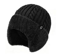 Grafanty Men Winter Knit Trapper Hat Snow Hats Thermal Windproof Hunting Ski Cycling Ear Flaps Cold Weather Cap Ushanka Russian Hat