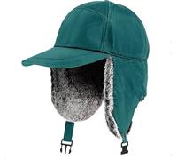 Grafanty Men's Winter Snow Hunting Trapper Hat Waterproof Warm Ski Ear Flaps Hats Windproof Faux Fur Cold Weather Hats Skiing Trapper Ushanka Earflap Ski Baseball Cap Thermal Russian Dad Hat Green