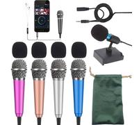 GRAFARMI 4pcs Mini Portable Vocal/Instrument Microphone for Mobile Phone
