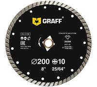 GRAFF 8 Inch Diamond Blade for Angle Grinder - Diamond Cutting Wheel for Cutting Stone, Marble, Granite, Brick, Masonry, Paving Flag, Concrete - Turbo Diamond Saw Blades - 200 mm