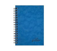 Graffico by 5 Star A6 Notebook, Twin-Wire Bound, 120 Pages, 80gsm Paper, Sturdy Pressboard Cover, Blue